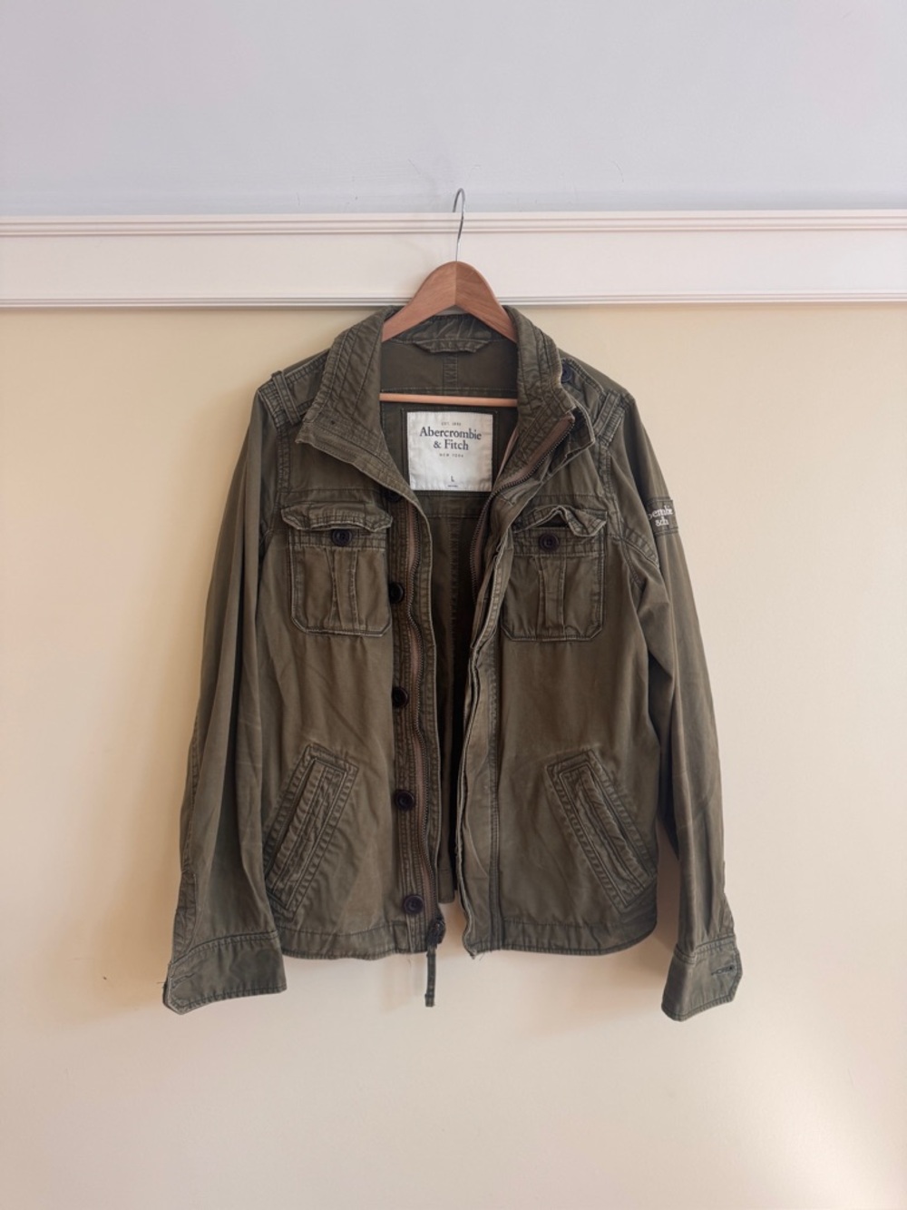 Abercrombie & Fitch Men's Olive Utility Field Jacket